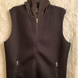 INC Mens Black Mesh Hooded Vest